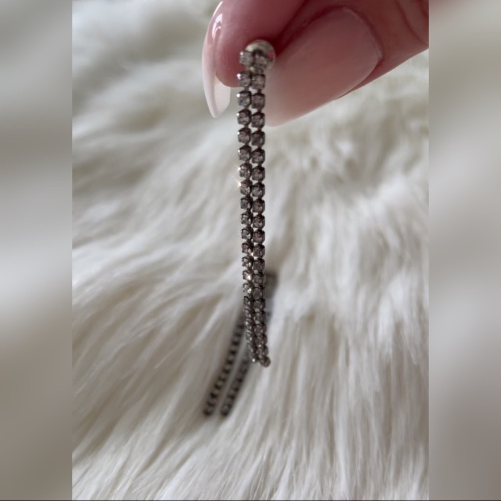 Dangle Rhinestone Earrings - Picture 3 of 4
